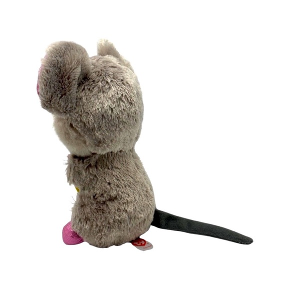 New TY‎ Beanie Boos Squeaker the Gray Mouse With Cheese 6 inch - Picture 2 of 6